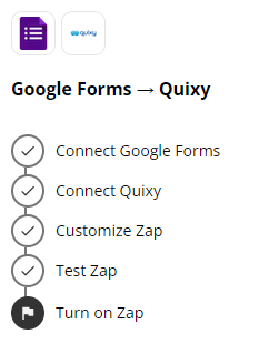 turn on zap_googleforms_quixy