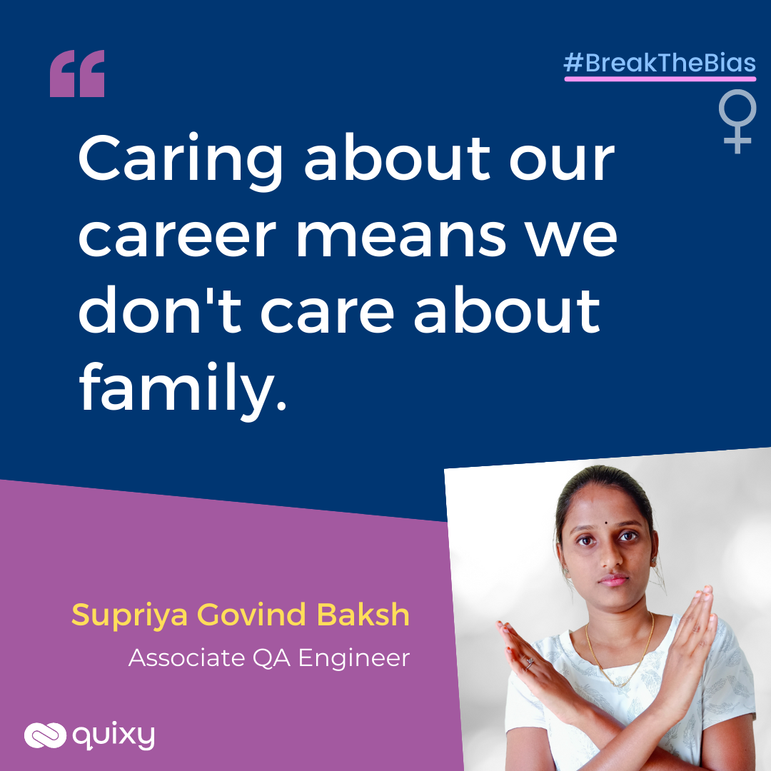 BreakTheBias - Caring about our career means we don't care about family.