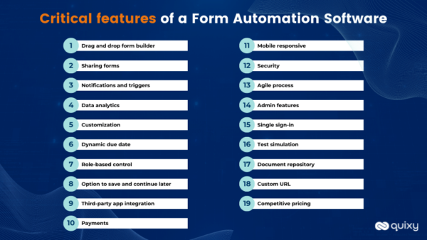 19 Essential Features of Form Automation Software that will save the day!