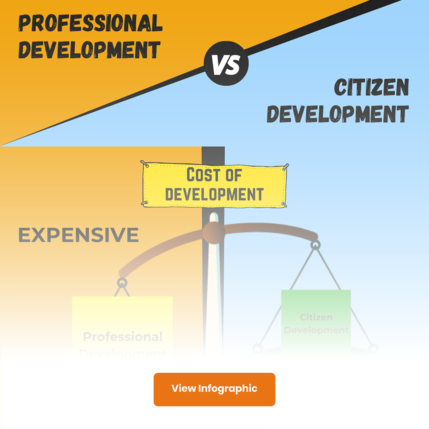 Professional developer vs citizen developer-Infographic