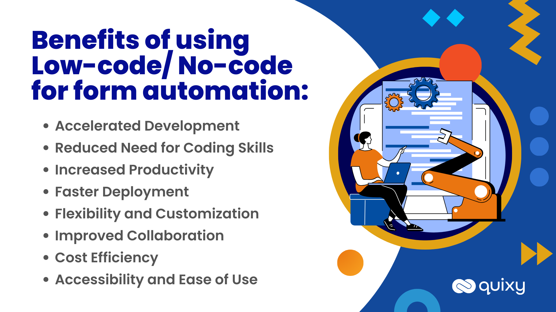 benefits for Low-code no-code for form automation