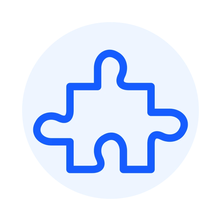 Low-code flexibility icon for API and integration support